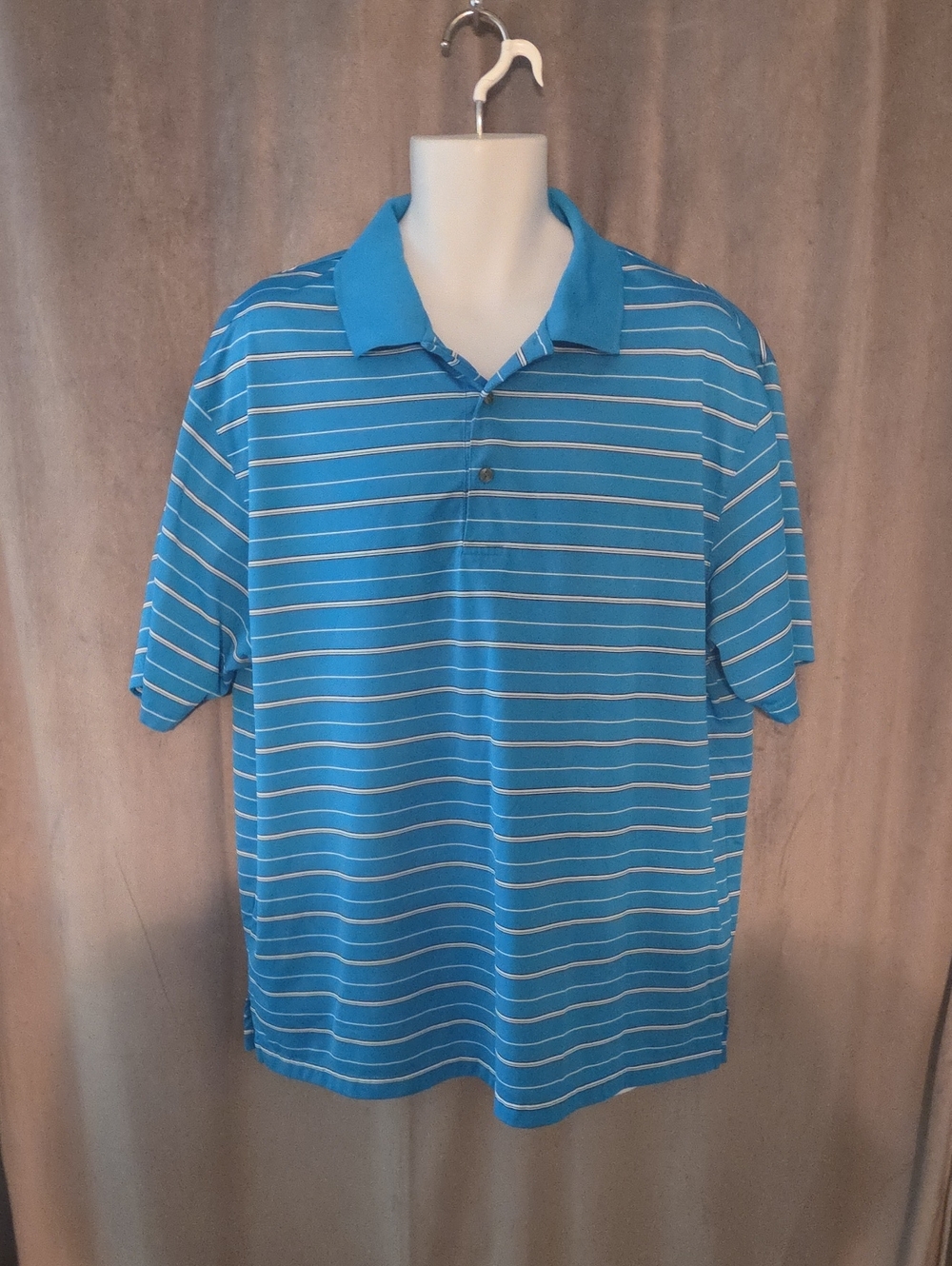 Ben Hogan 2x Light Blue Striped Polo Shirt